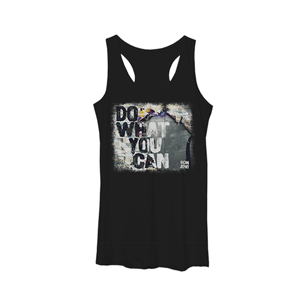 Bon Jovi Do What You Can Black Women's Racerback Tank Front