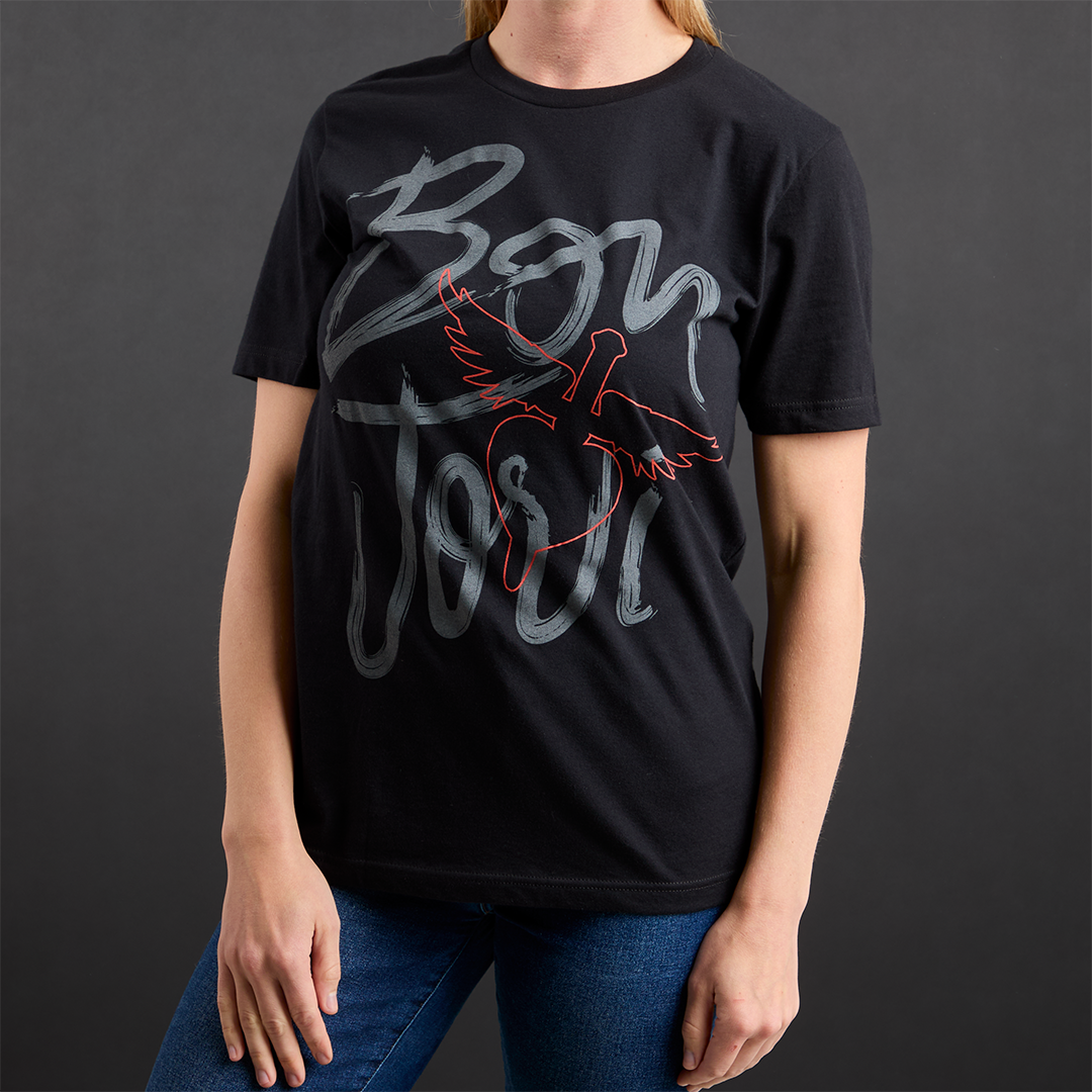 Brush Strokes Black T-Shirt Bon Jovi Official Store