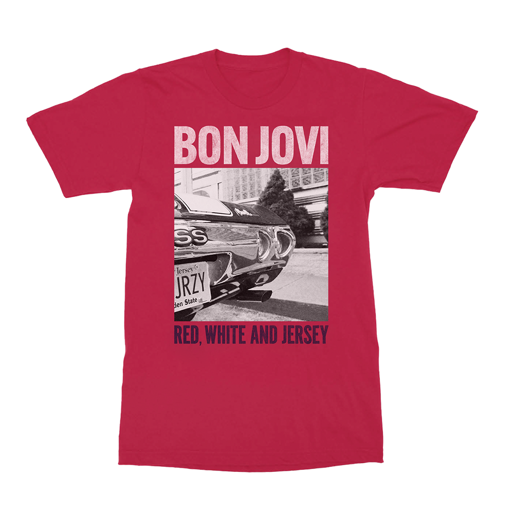 FOREVER Red White and Jersey Red T-Shirt - Bon Jovi Official Store FOREVER Red White and Jersey Red T-Shirt - Bon Jovi Official Store