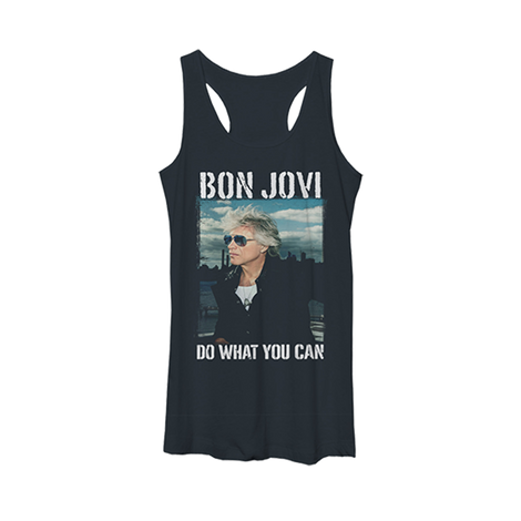 Bon Jovi Do What You Can Navy Women's Racerback Tank Front 