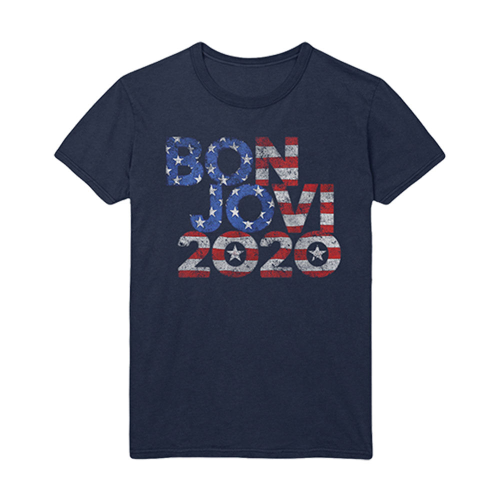 Bon Jovi 2020 Stars & Stripes Navy Tee