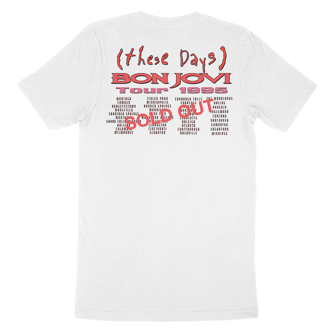 These Days 1995 Tour T-Shirt Back