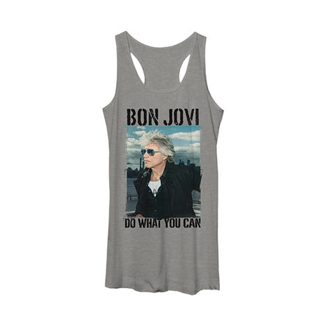 Bon Jovi Do What You Can Gray Women's Racerback Tank Front 
