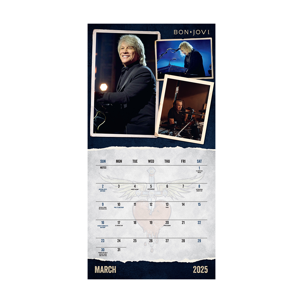 Bon Jovi 2025 Calendar