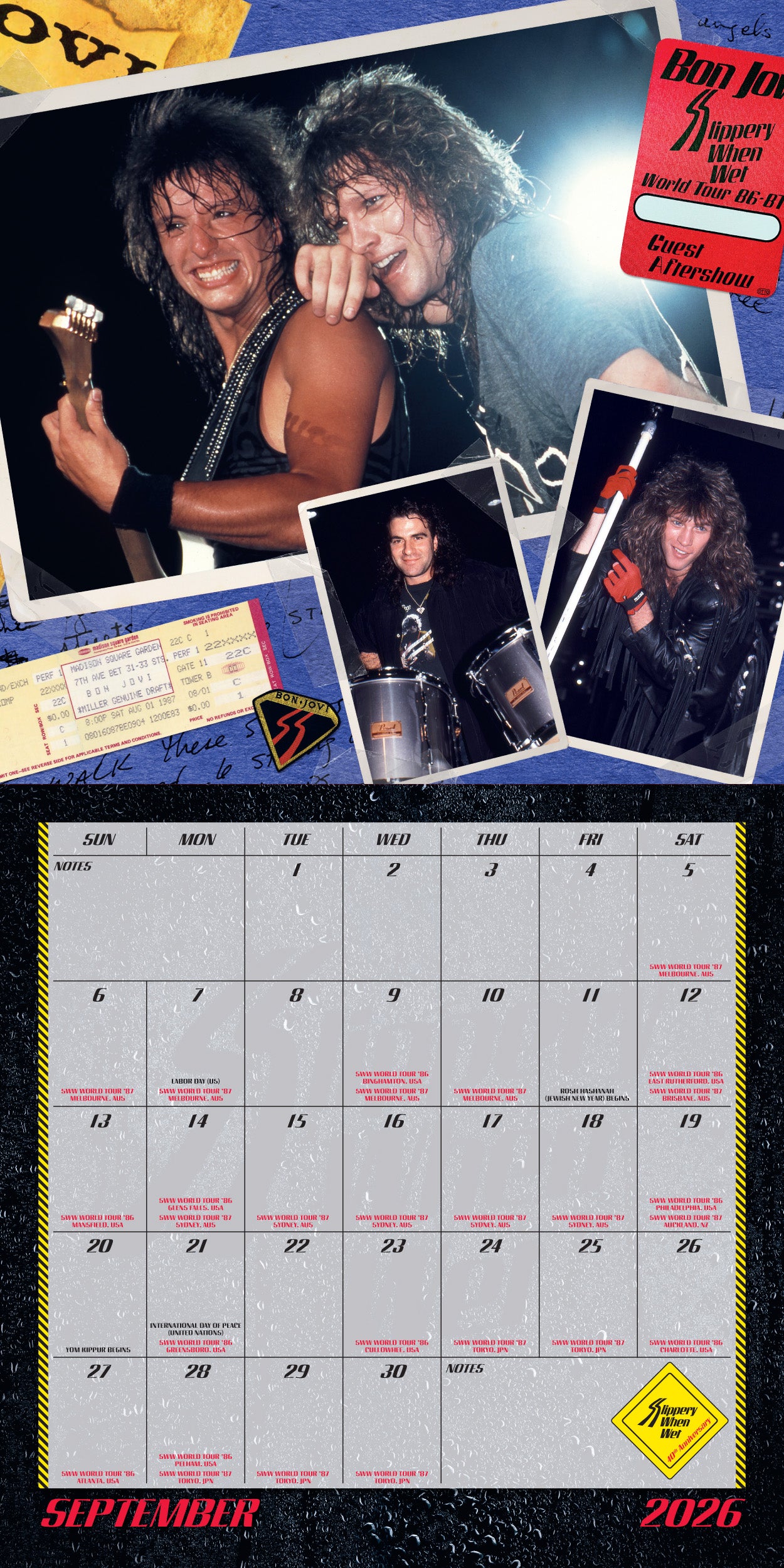 Bon Jovi Slippery When Wet 40th Anniversary Calendar-12