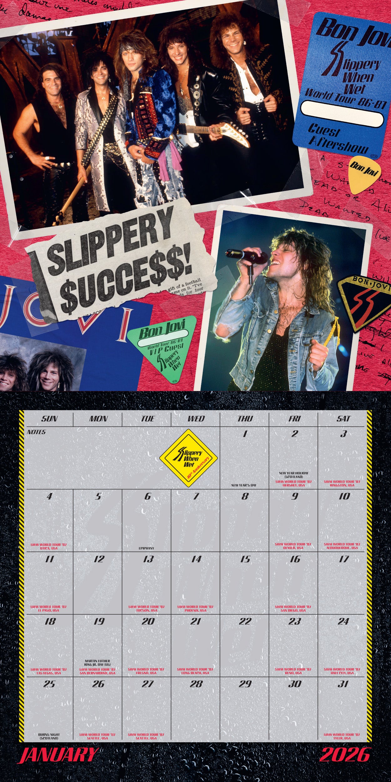 Bon Jovi Slippery When Wet 40th Anniversary Calendar-3