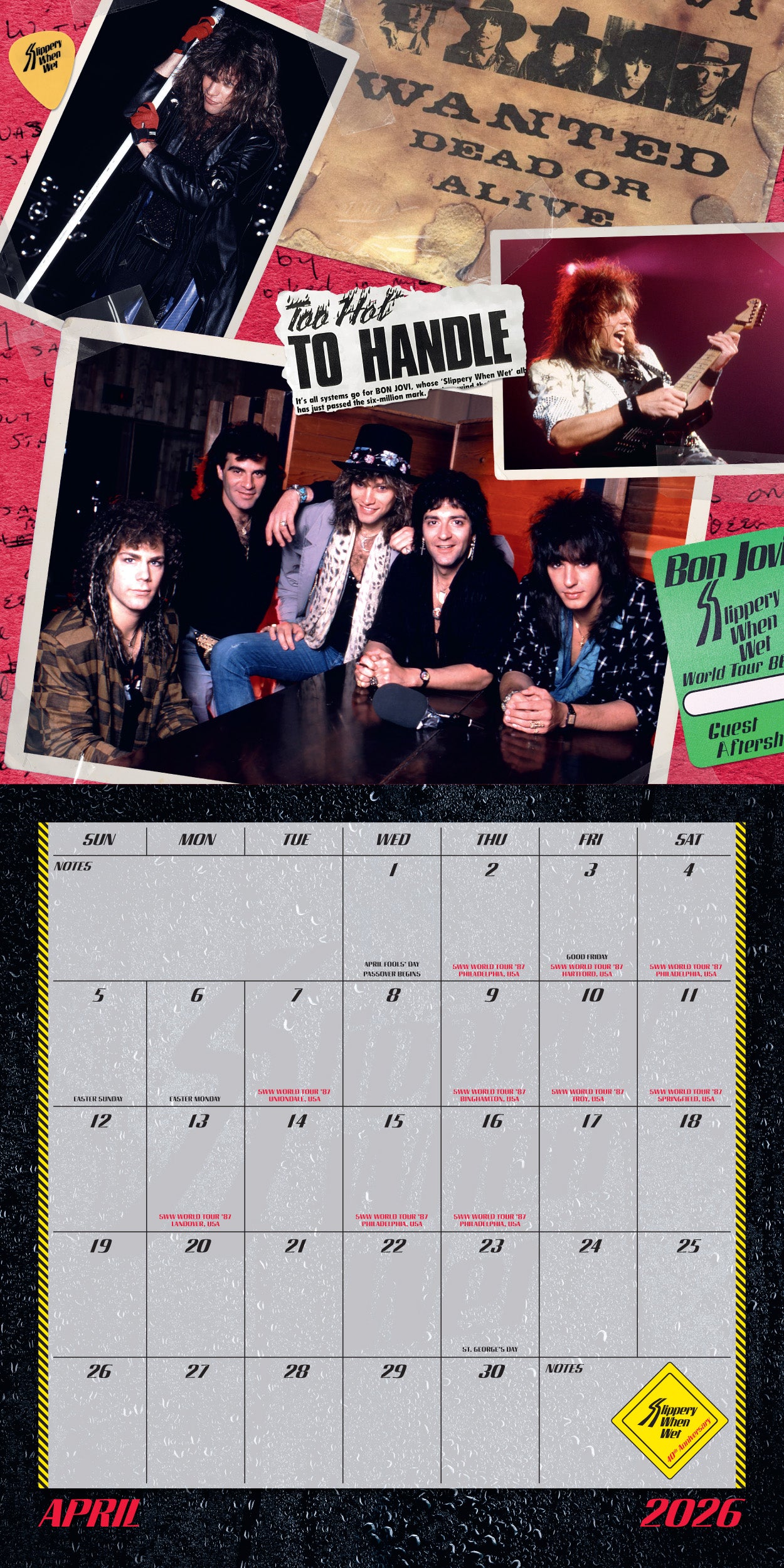 Bon Jovi Slippery When Wet 40th Anniversary Calendar-6