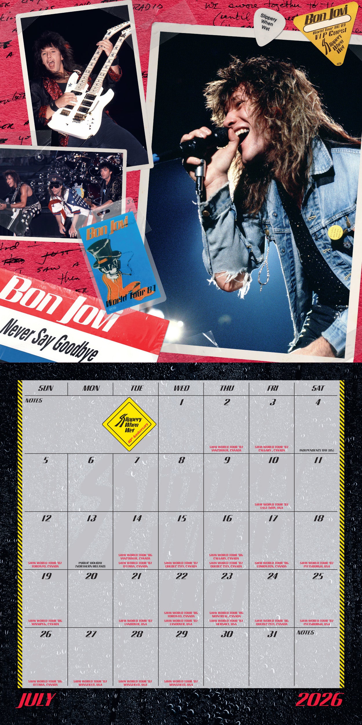 Bon Jovi Slippery When Wet 40th Anniversary Calendar-10