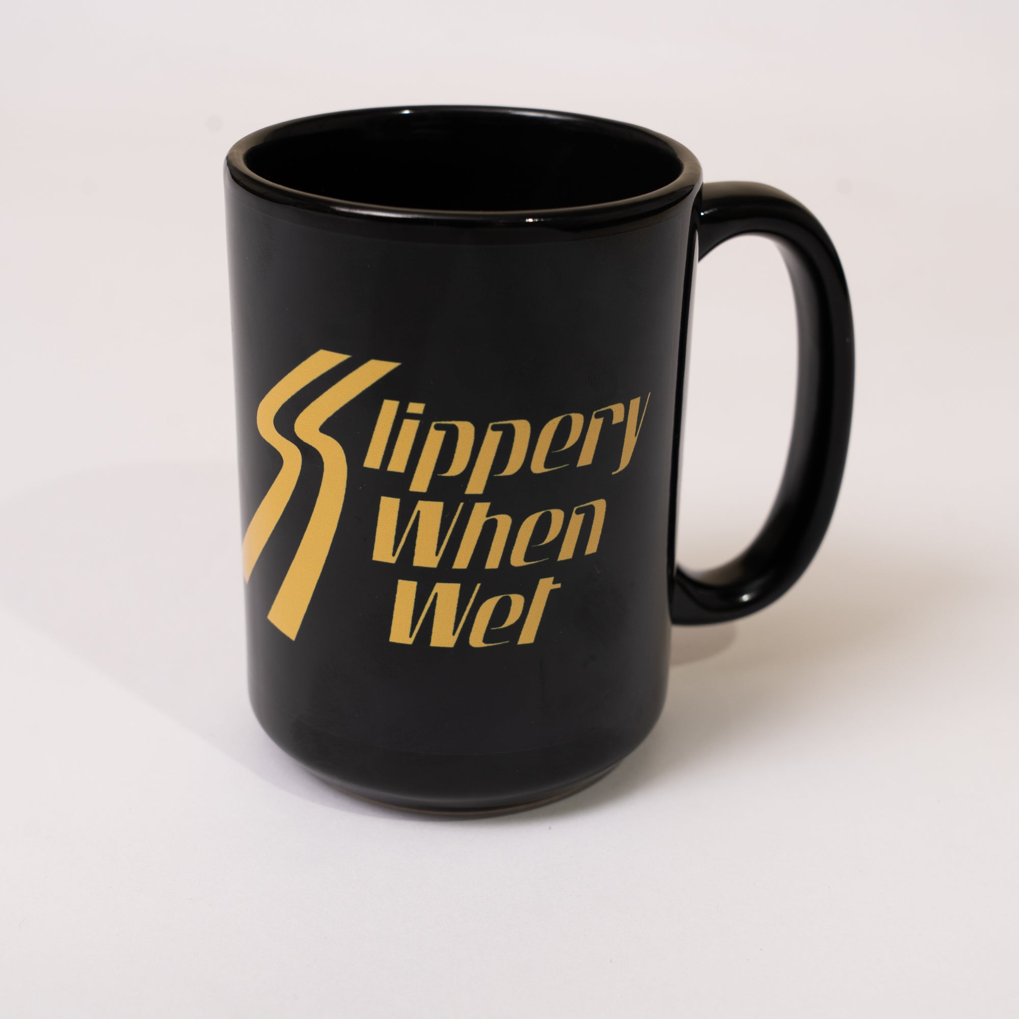 Slippery When Wet Black Mug 4