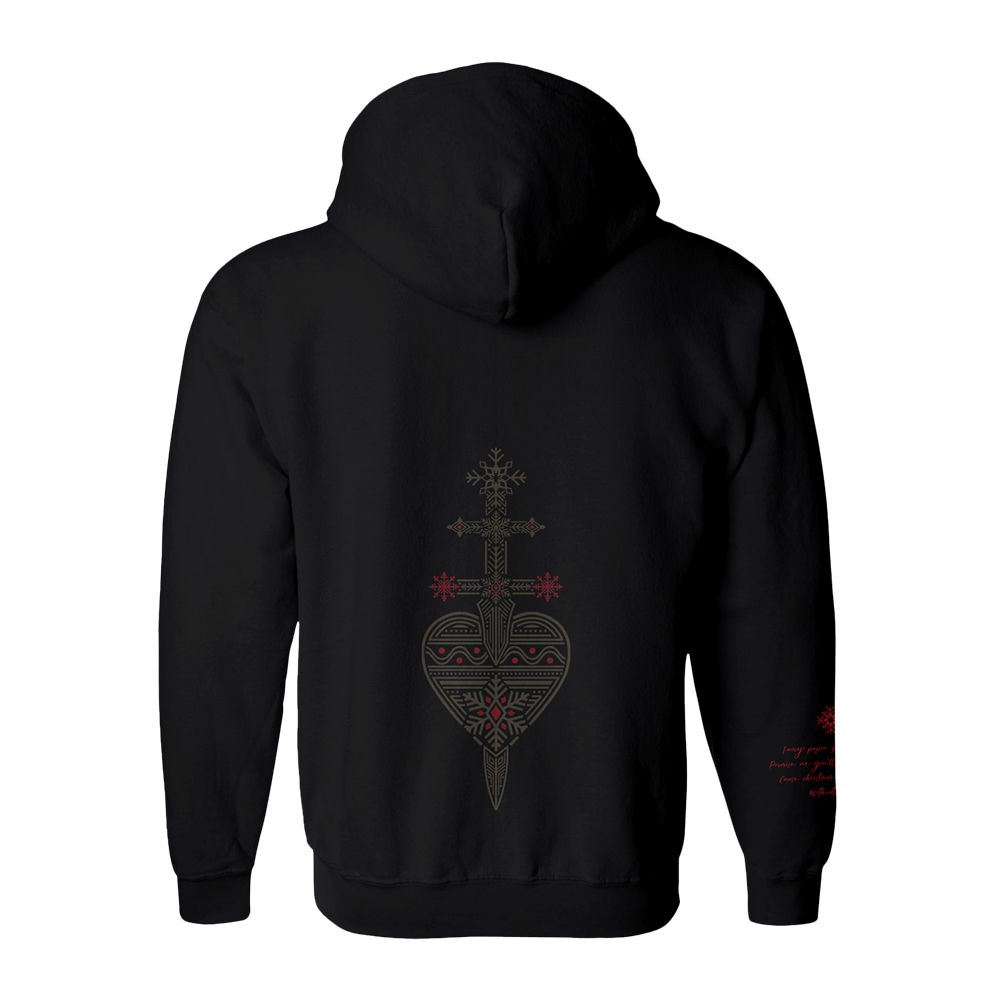 Bon Jovi Black Holiday Zip Up Hoodie Back 