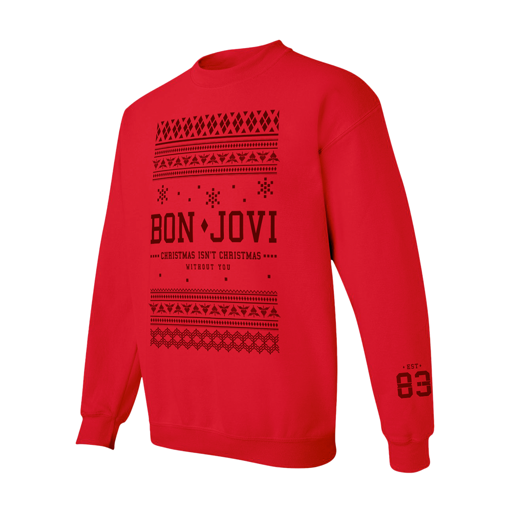 Bon Jovi Holiday "Sweater" Crewneck Back 