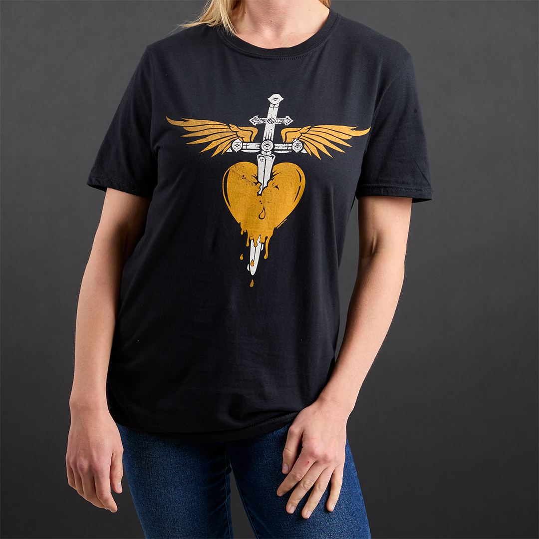 Bon Jovi Gold Heart & Dagger T-Shirt