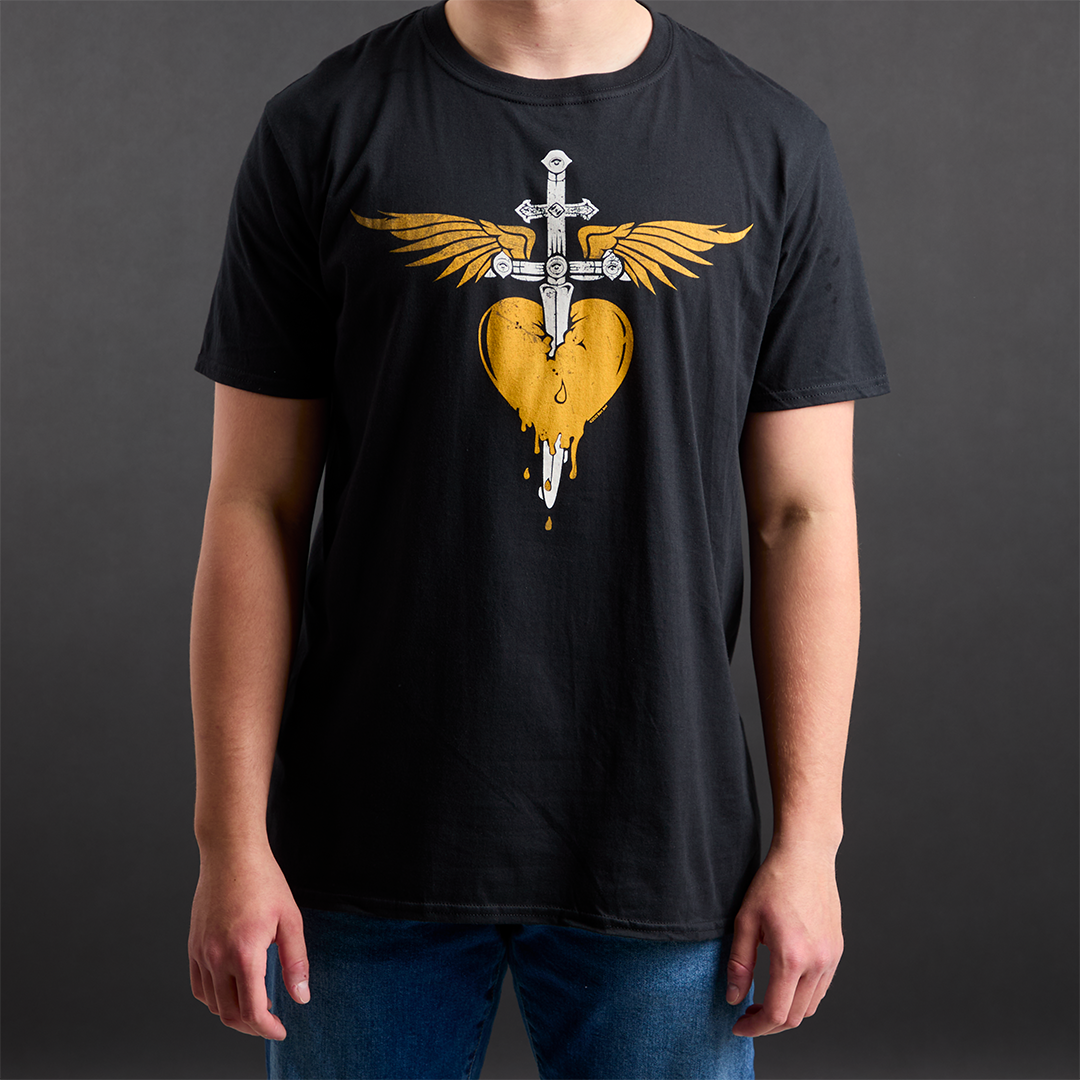 Bon Jovi Gold Heart & Dagger T-Shirt