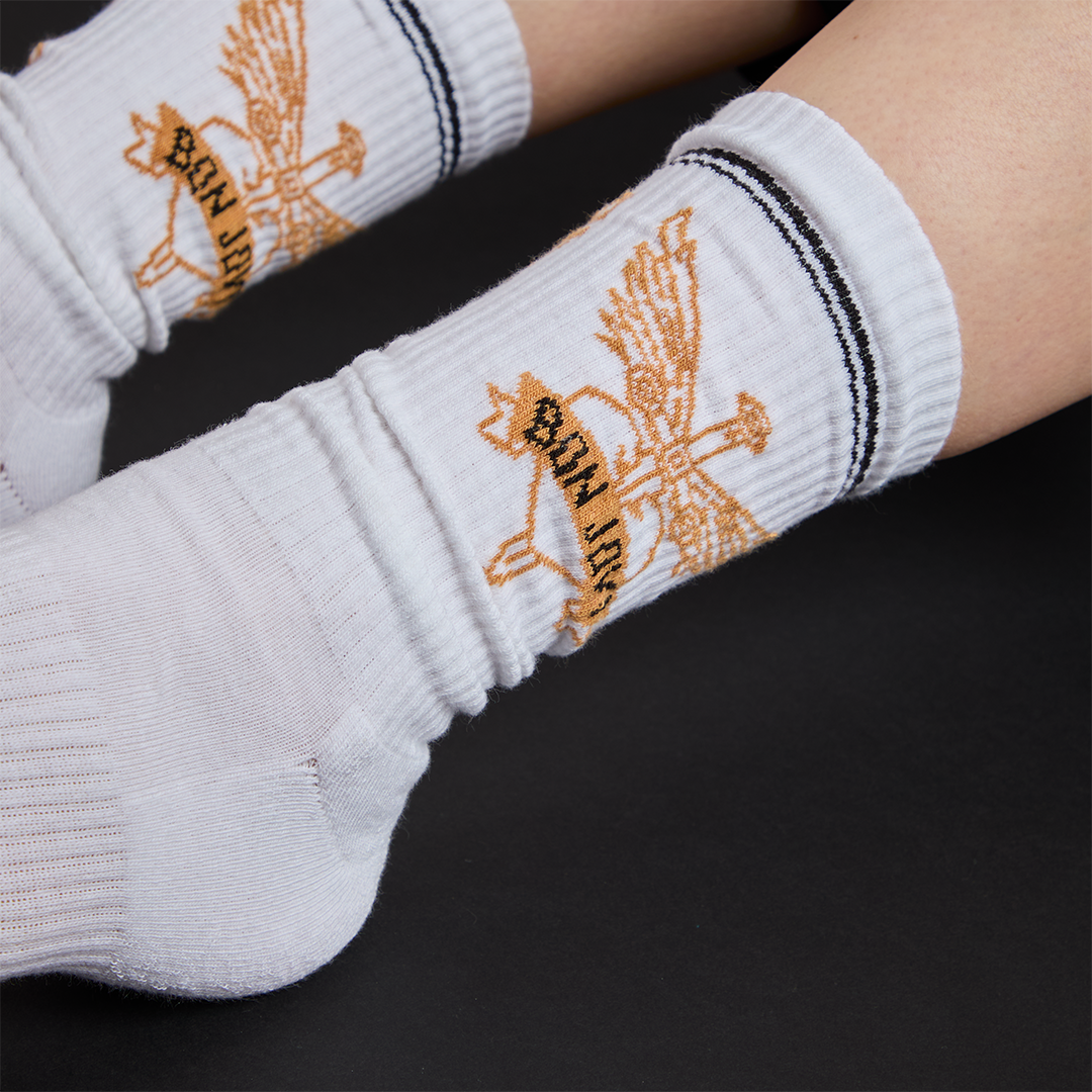 Heart & Dagger White Socks