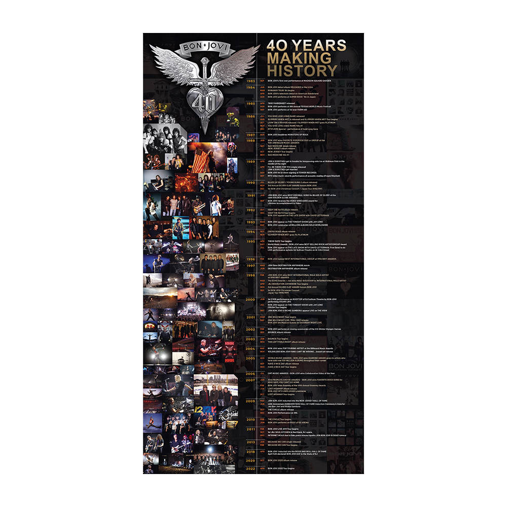 Bon Jovi 40th Anniversary 2024 Calendar Timeline