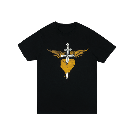 Bon Jovi Gold Heart & Dagger T-Shirt