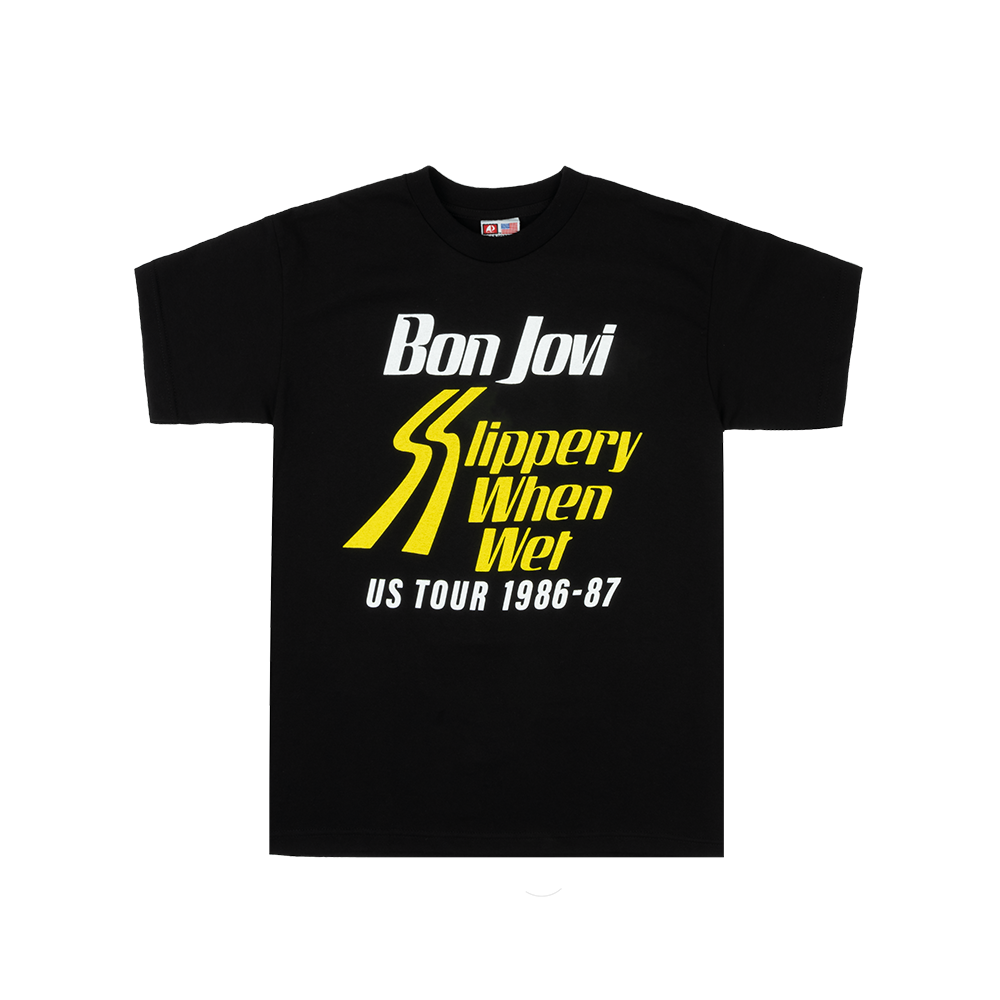 Bon Jovi Slippery When Wet Vintage Tour T-Shirt Front
