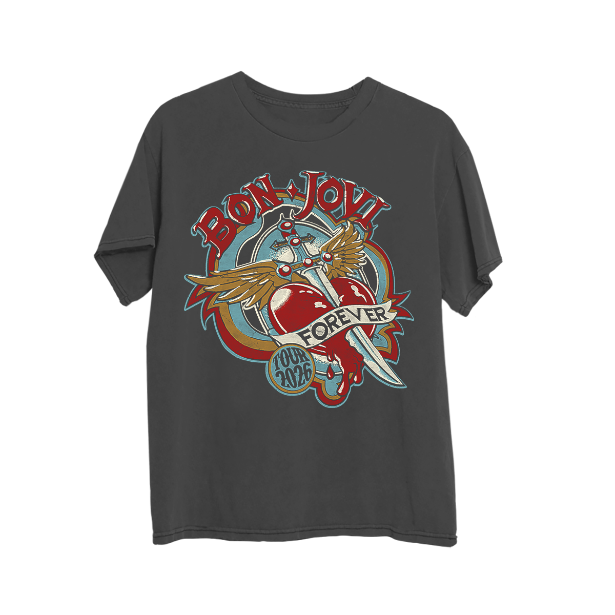 Bon Jovi Forever Tour 2026 Charcoal T-Shirt [eComm Exclusive]