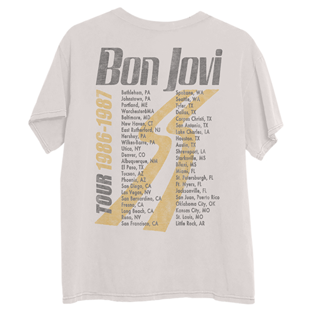 Slippery When Wet Tour Retro Bone T-Shirt B