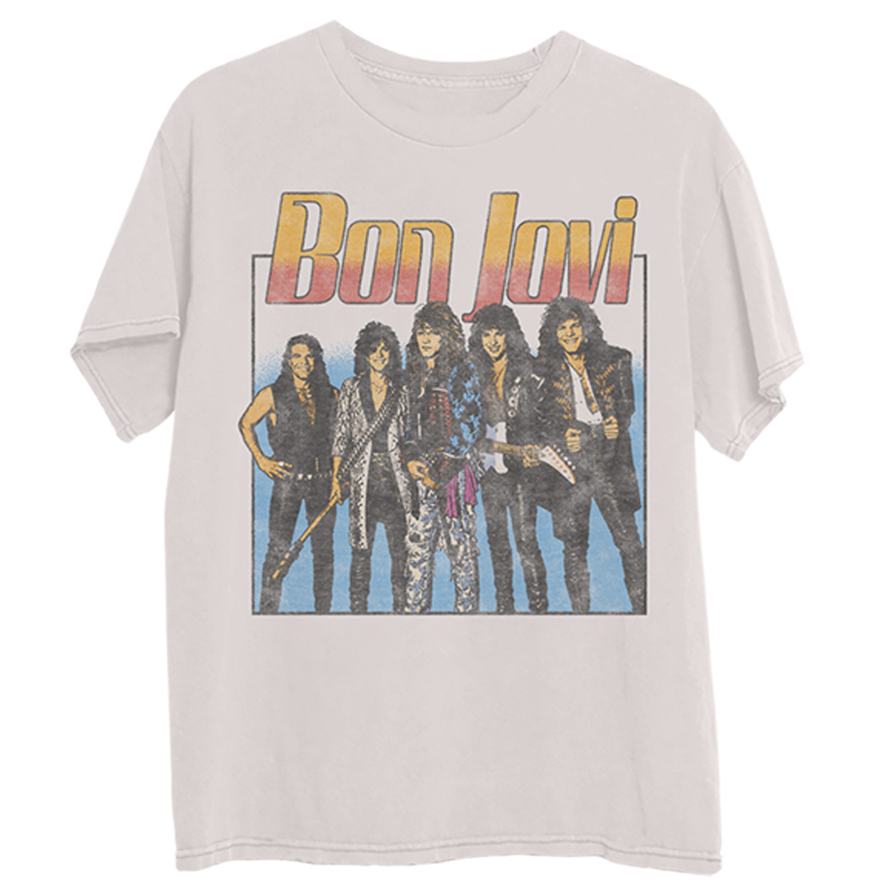 Slippery When Wet Tour Retro Bone T-Shirt F