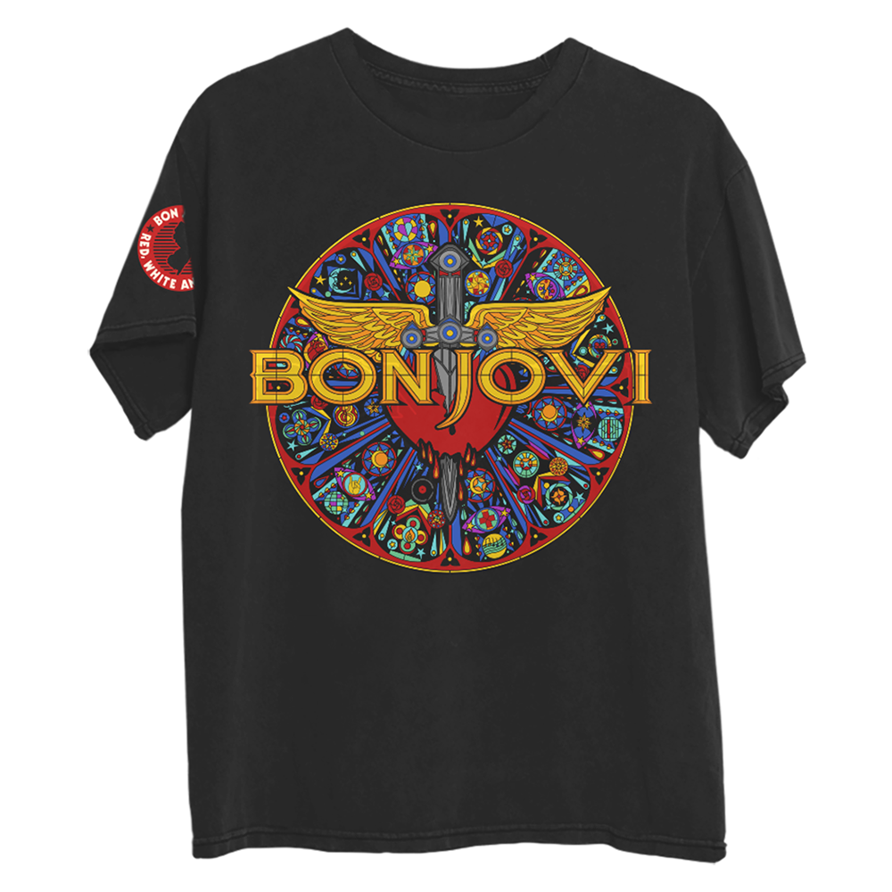 Heart & Dagger Stained Glass Tour Black T-Shirt