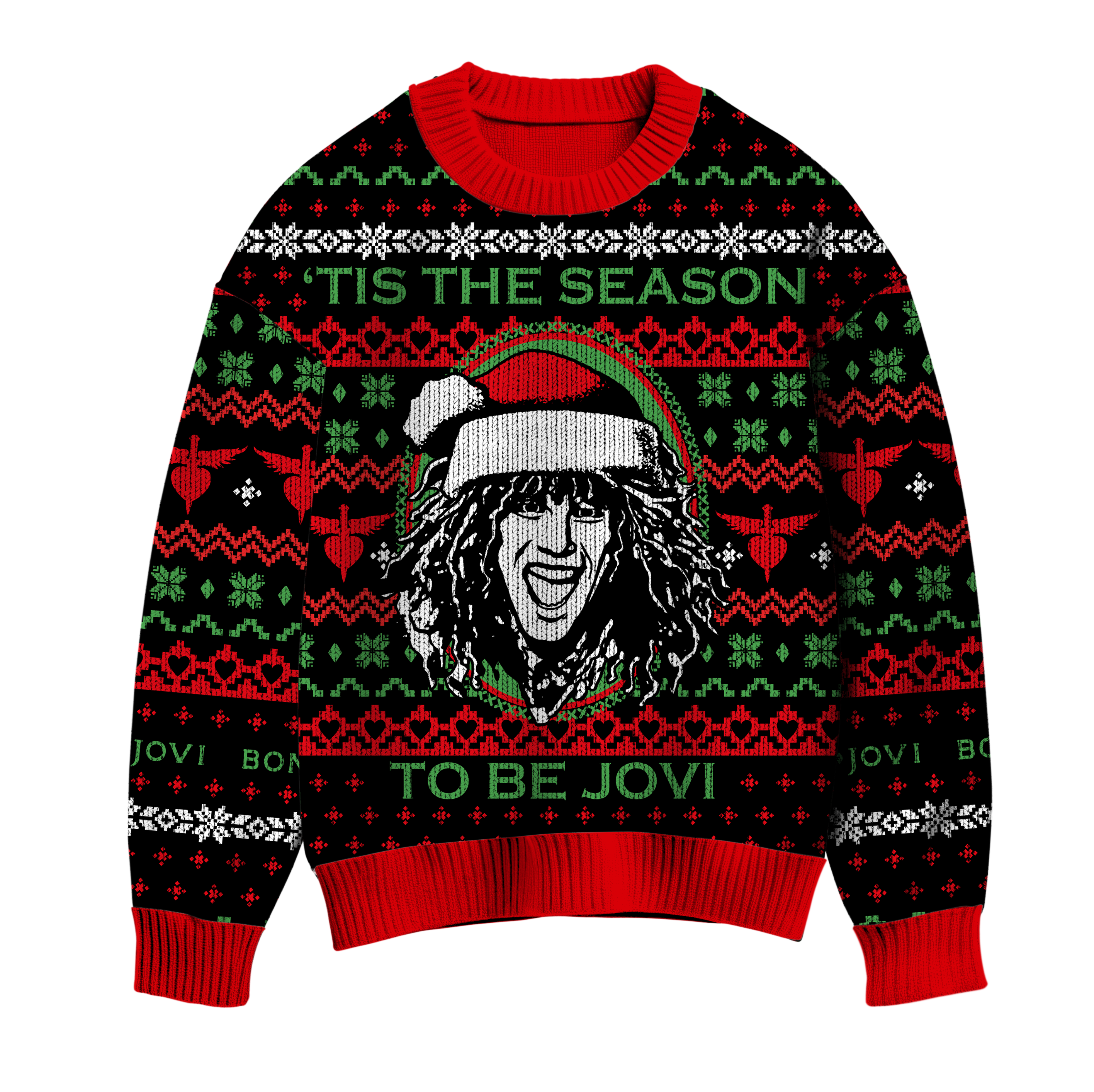'Tis The Season To Be Jovi Holiday Sweater Front