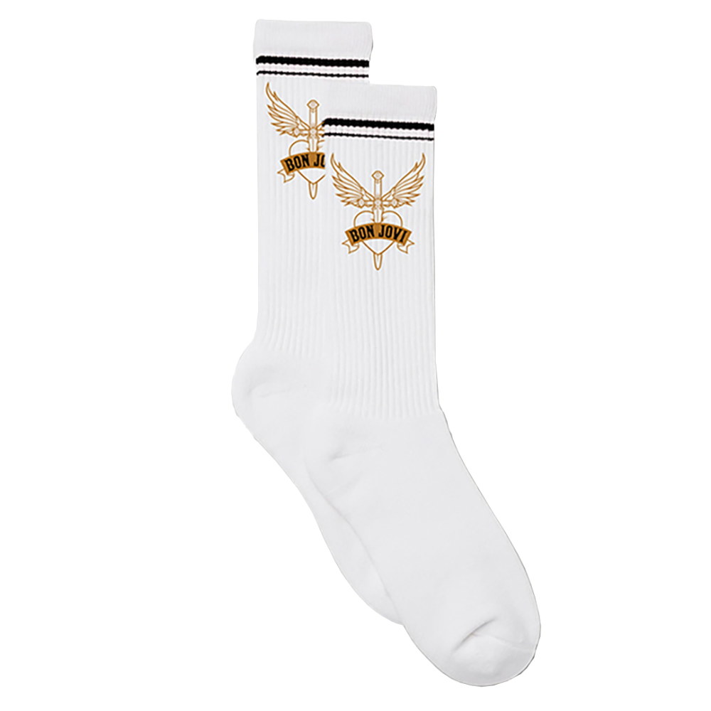 Heart & Dagger White Socks