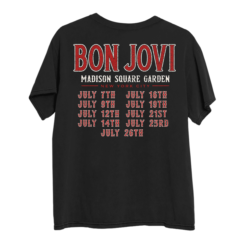 Red, White And Jersey NYC Black T-Shirt
