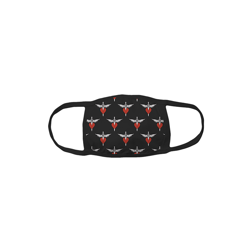 Bon Jovi Multi Mini Heart & Dagger Face Covering 