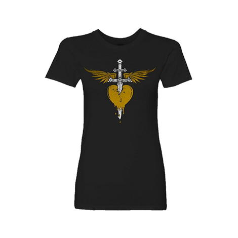 Bon Jovi Gold Heart & Dagger Women's T-Shirt