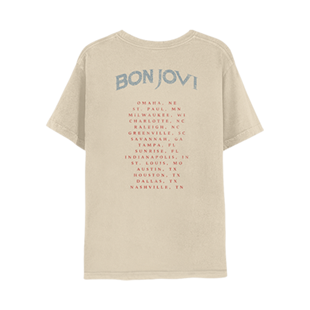 Bon Jovi Tour T-Shirt - Tan - Back
