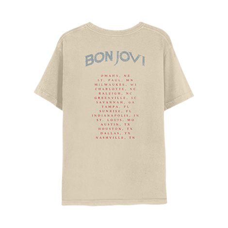 Bon Jovi Tour T-Shirt - Tan - Back
