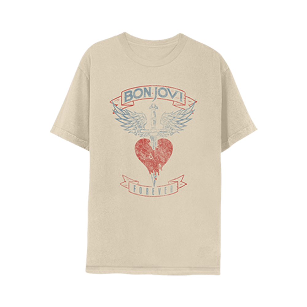 Bon Jovi Tour T-Shirt - Tan - Front