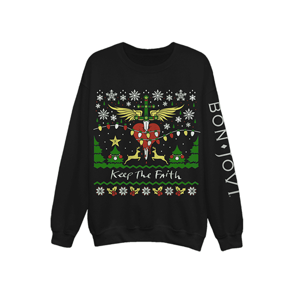 Bon jovi christmas sales sweatshirt